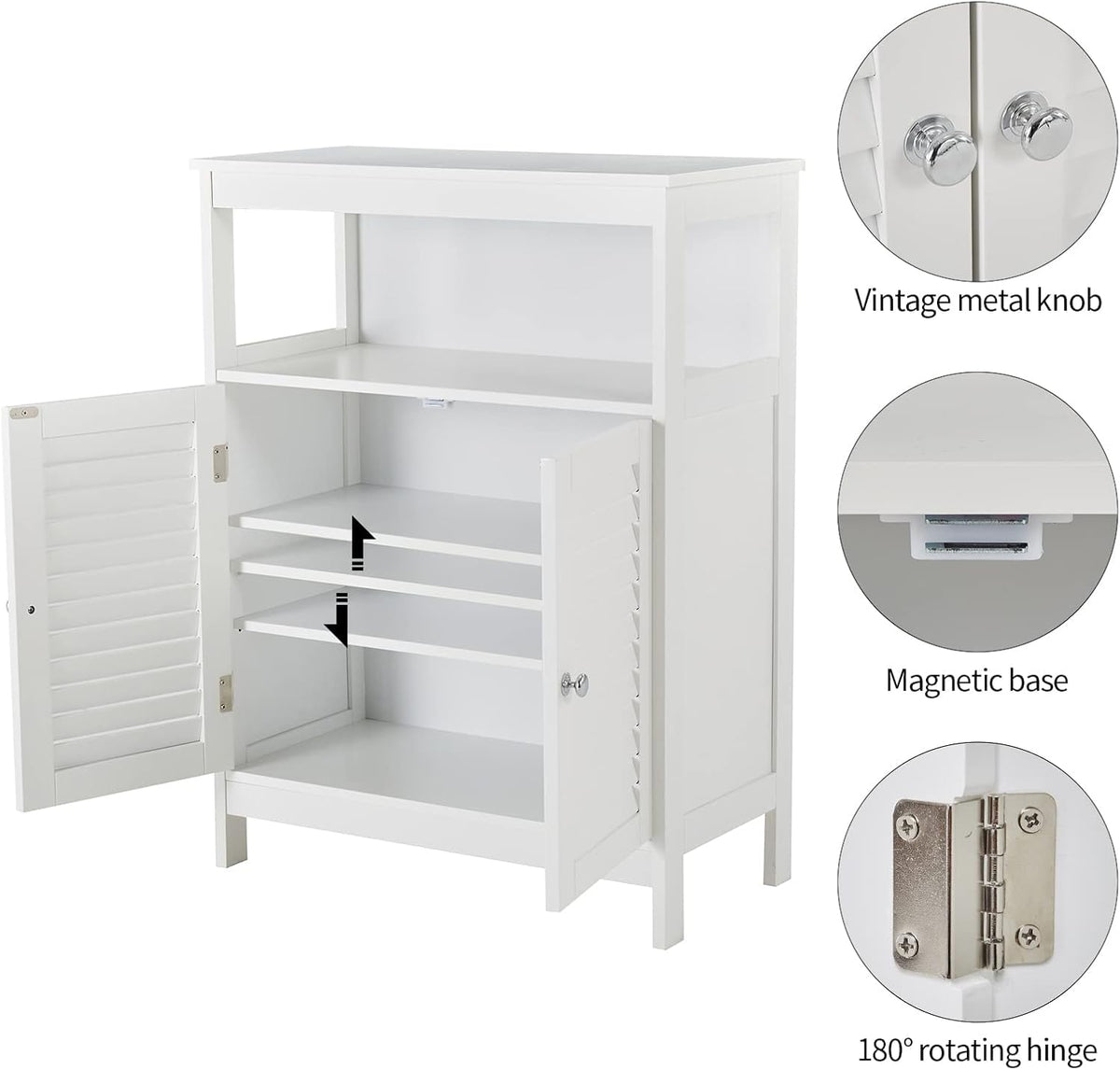White Storage Cabinet with Two Doors A21631