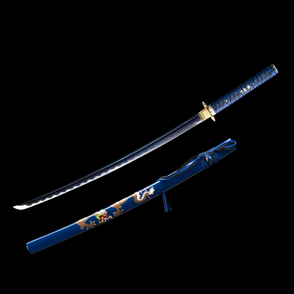 Blue Hand Forged Clay Tempered High Carbon Steel Katana D693135