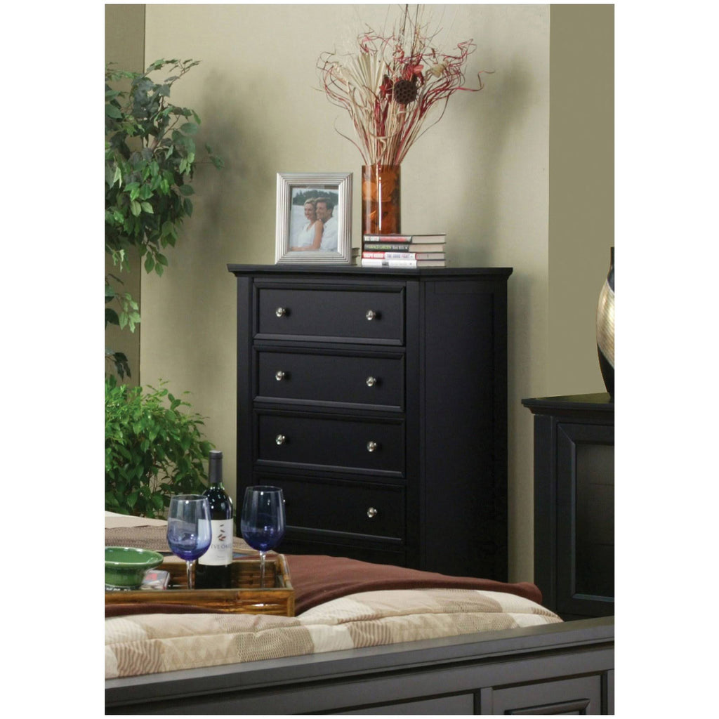 Black 5 Drawer Chest N8647