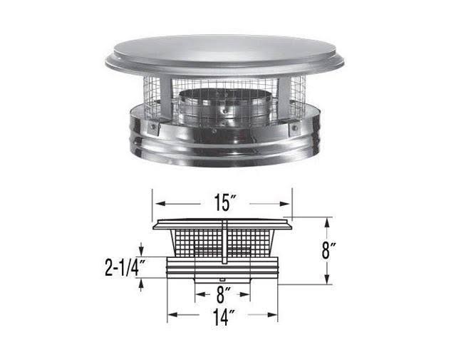 8x22 Stainless Steel Chimney Cap J524682