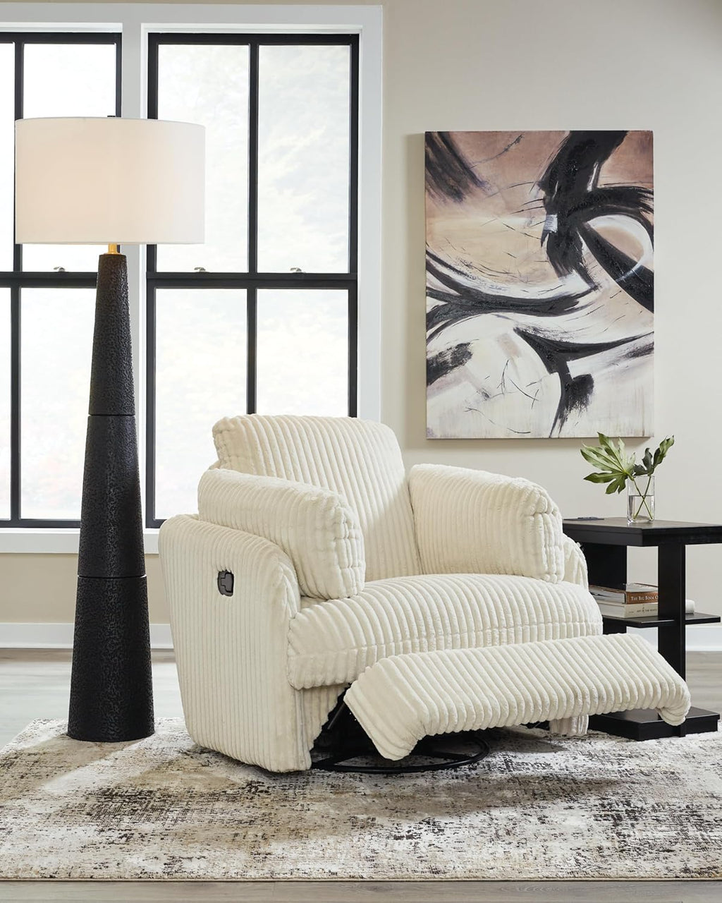 White Swivel Glider Recliner G77533