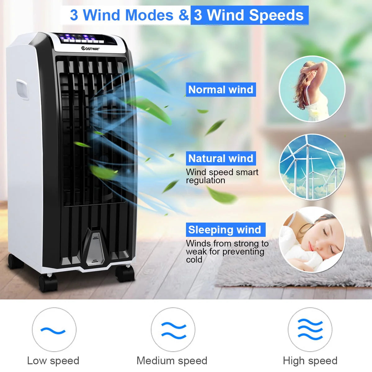 Portable Evaporative Cooler Fan with Remote Control H451479