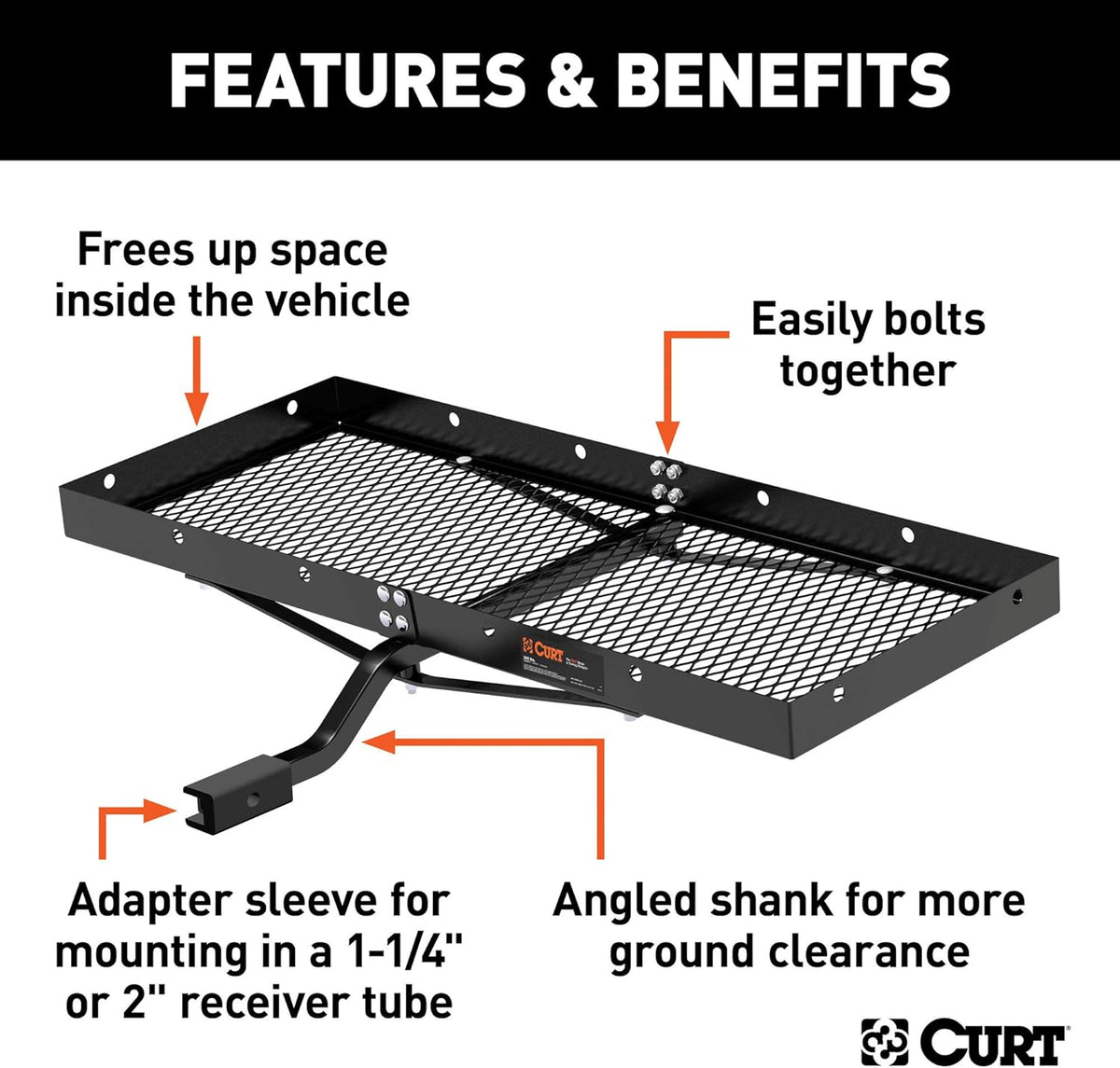 Tray Hitch Cargo Carrier, 300 lbs Capacity X6853