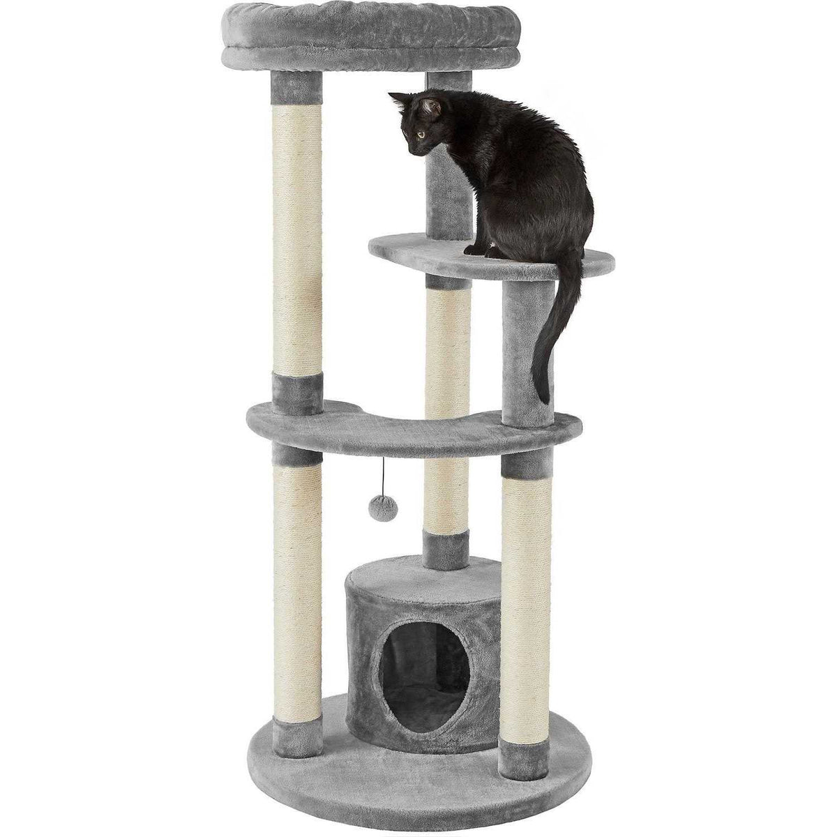 59.5-in Faux Fur Cat Tree Condo T1075
