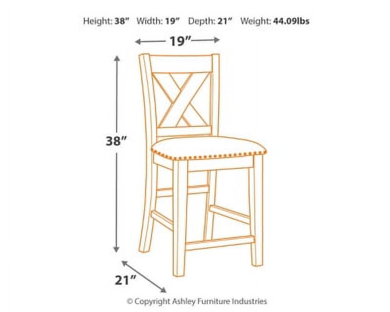 Rustic Counter Height Upholstered Barstool M647549