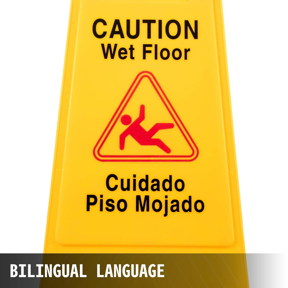 12 Pack 25-Inch Yellow Double Sided Fold-Out Wet Floor Sign L987492