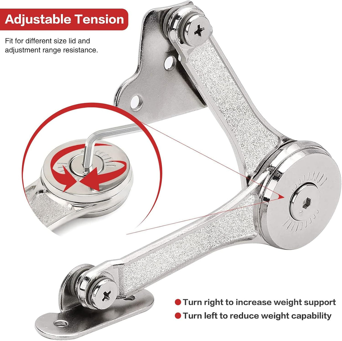 2 Pcs Soft Close Lid Support Hinges with Screwdriver W583