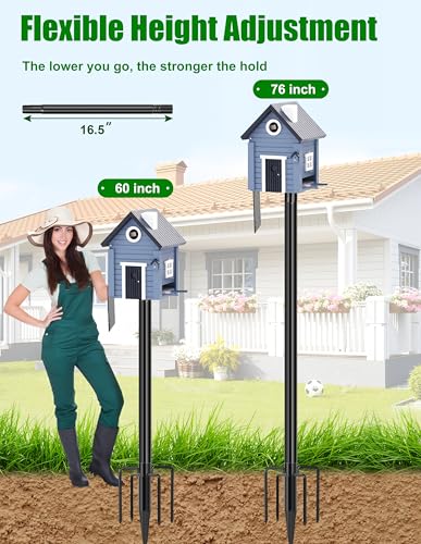 109 Inch Metal Bird Feeder Pole with 5-Prong Base A727
