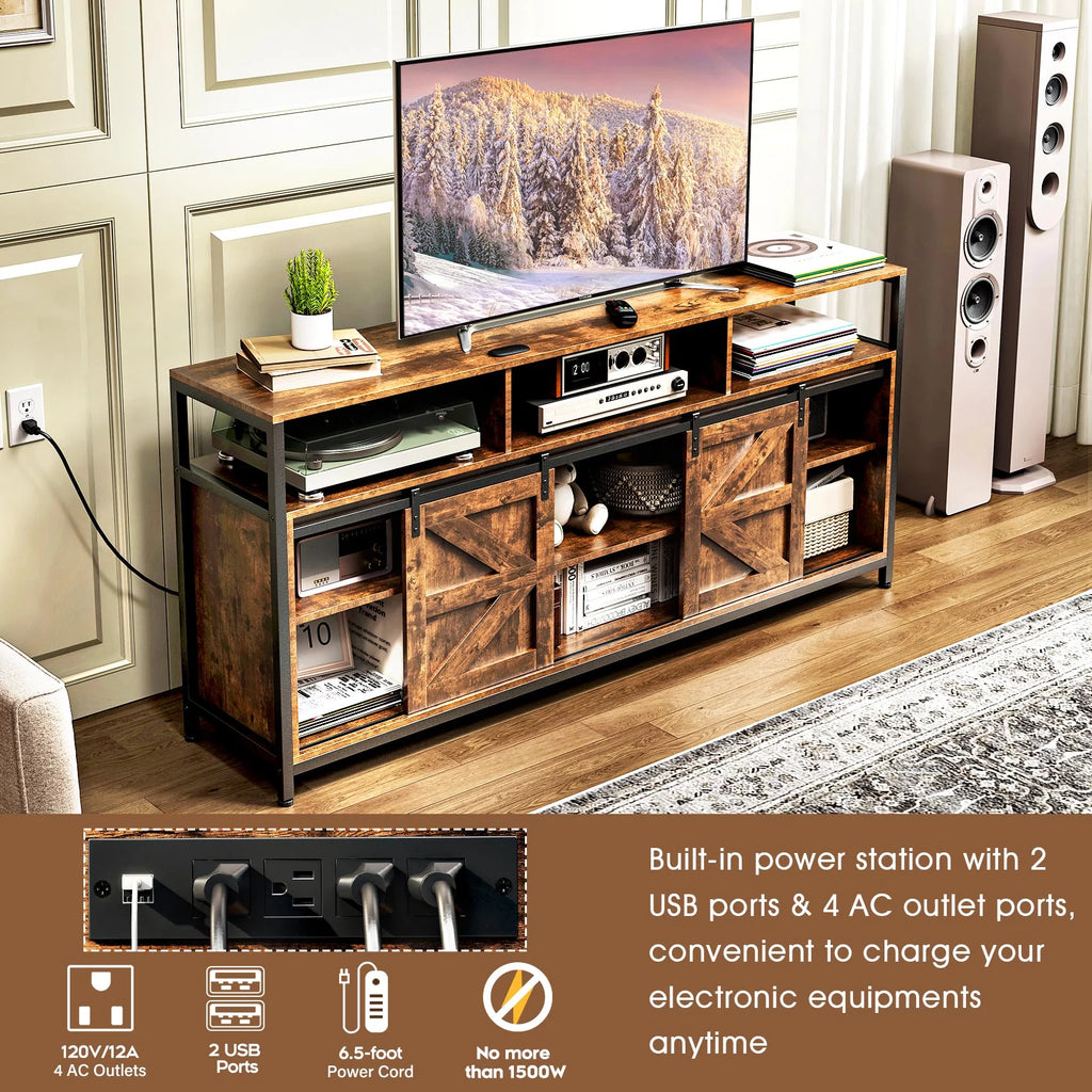 RGB Entertainment Center with Sliding Barn Door W9041