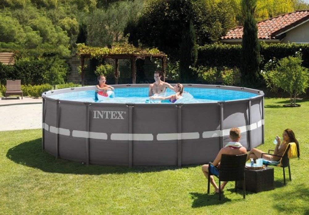 18ft x 52in Ultra Frame Pool Set with Sand Filter Pump, Ladder, Ground Cloth & Pool Cover K956432