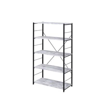 Black Finish 5 Shelves Bookshelf U5197