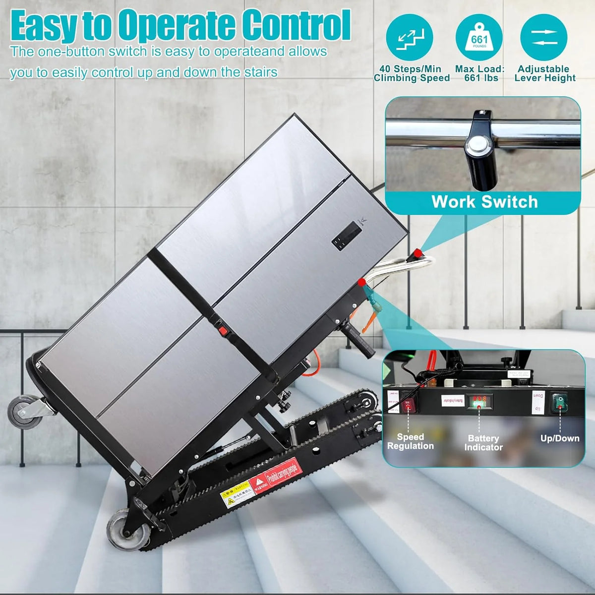 500W Folding Electric Stair Climbing Hand Trucks E848