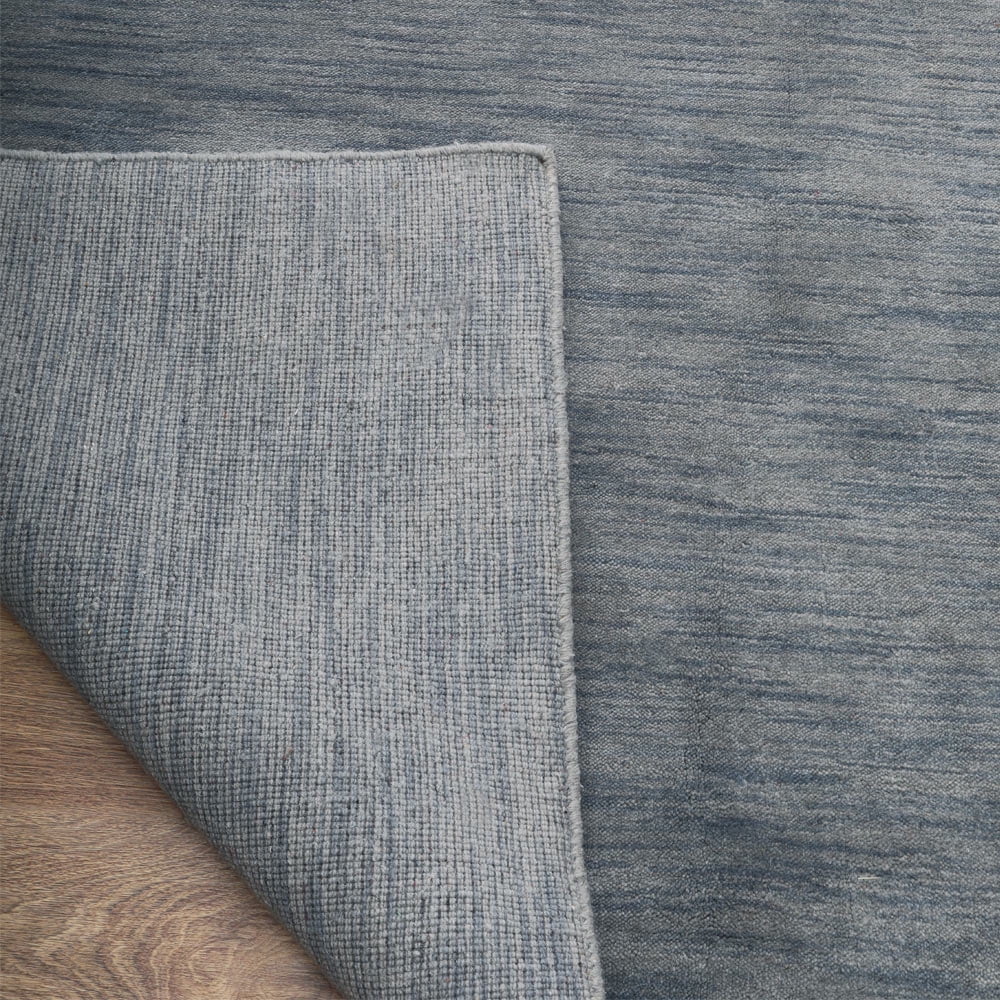 Hand Knotted Wool Area Rug, 3'x5', Light Blue H107