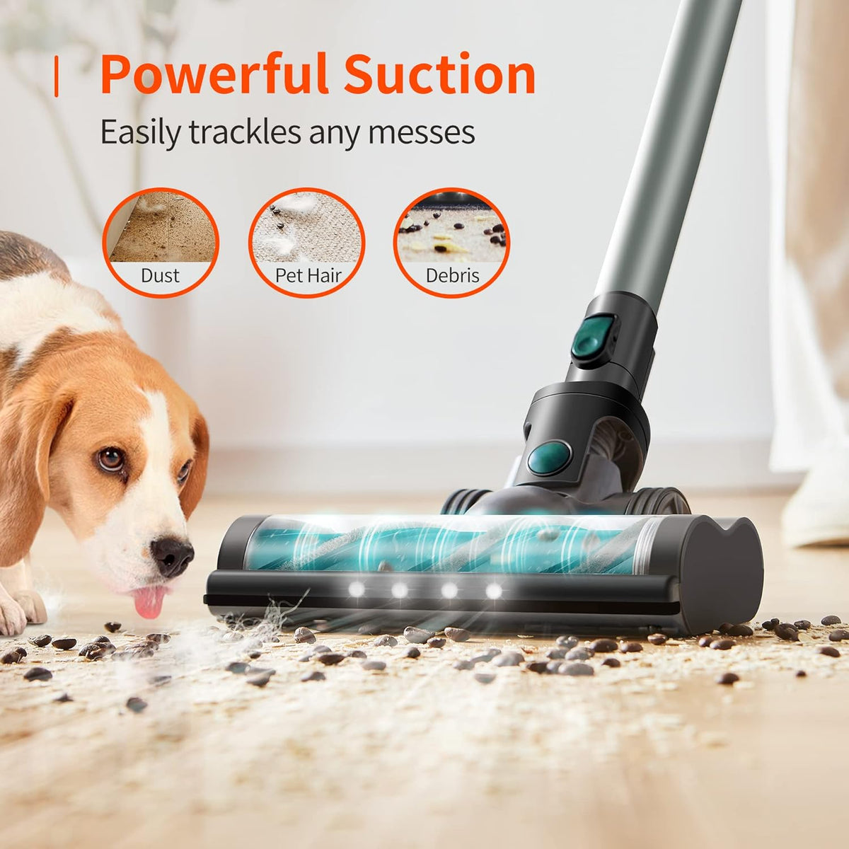 Cordless Vacuum Cleaner, 25KPa Strong Suction, 4 in 1 Stick Vacuum C951325