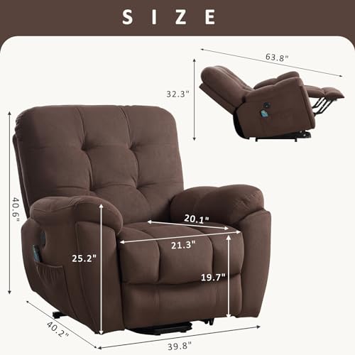 Power Lift Electric Recliner Chair with USB Charge Port and 2 Cup Holders F686