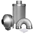 8 inch 750 CFM Inline Fan with Carbon Filter and Ducting V4426