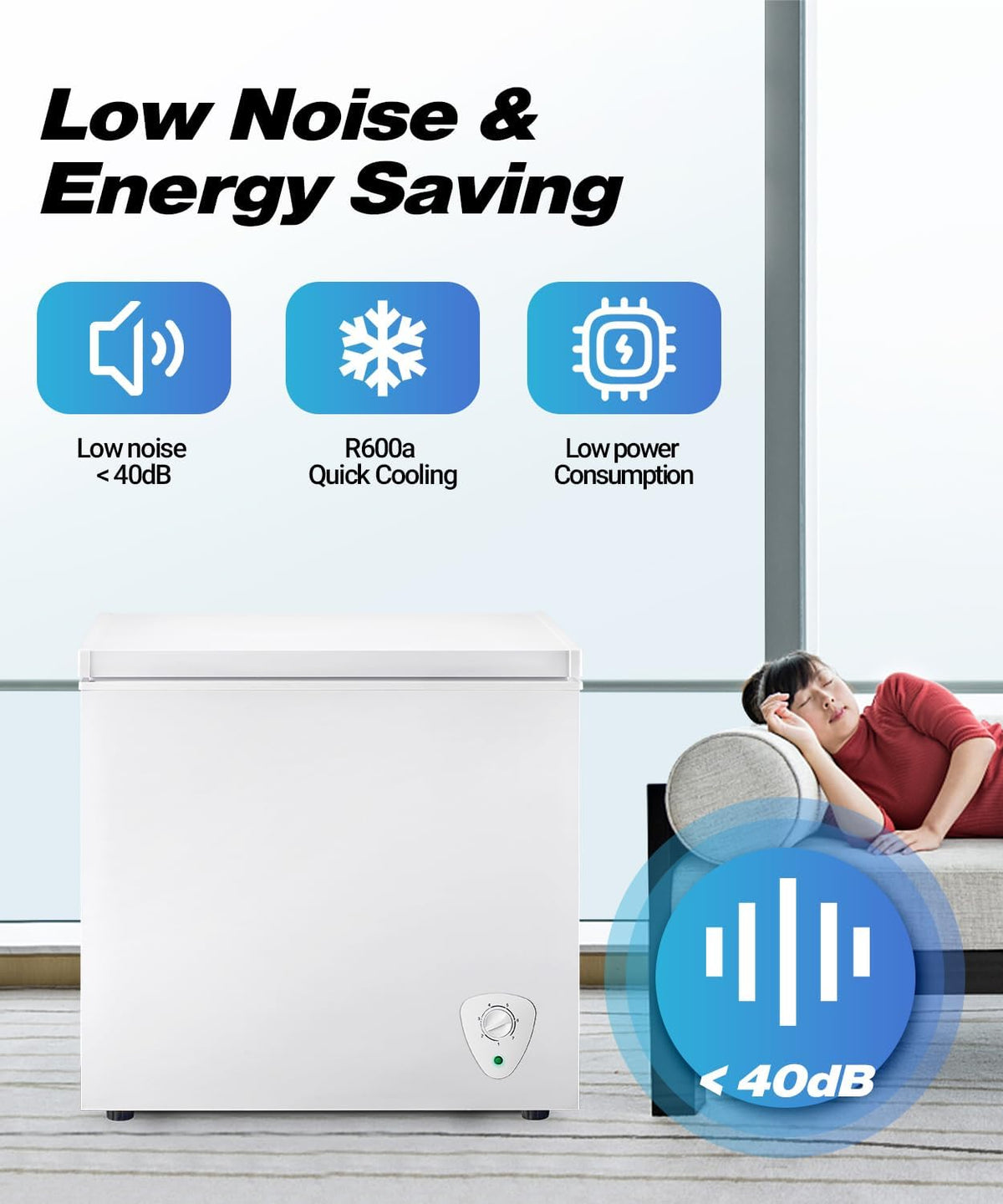 White 9.0 cu.ft Chest Freezer with Removable Basket F955991