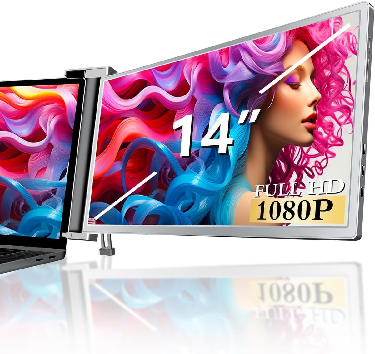 14” Dual Laptop Monitor Extender FHD 1080P IPS Portable Screen U2134