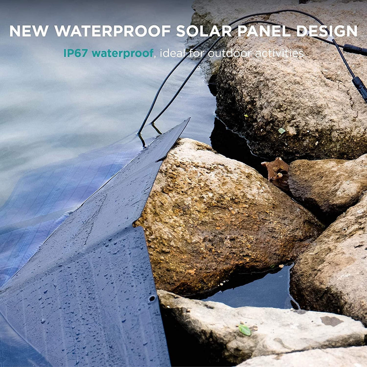 60W Portable Foldable Solar Panel with Adjustable Kickstand W448269