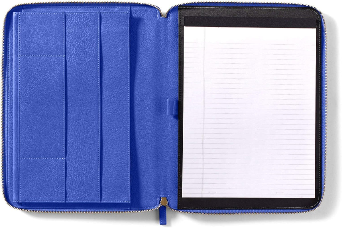 Cognac Zippered Portfolio with Interior Tablet Pocket V5913