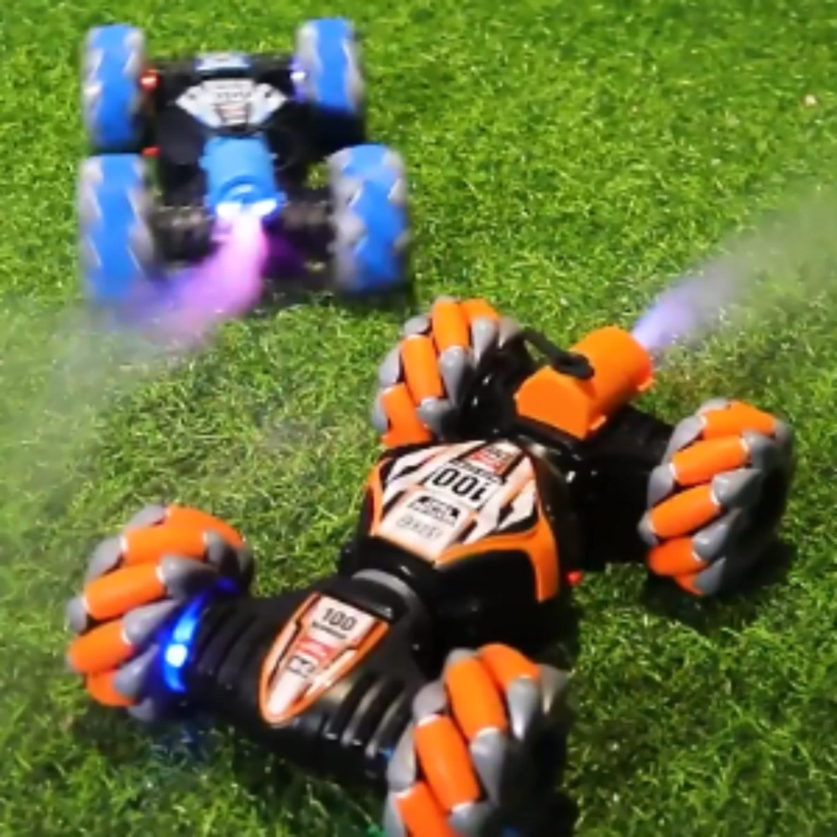 RC Stunt Car with Spray Light and Music, 4-Wheel-Drive Off Road Twisting Car Toy G588