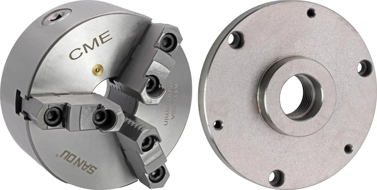 6" 3-Jaw Self-Centering Lathe Chuck with Backing Plate J48908