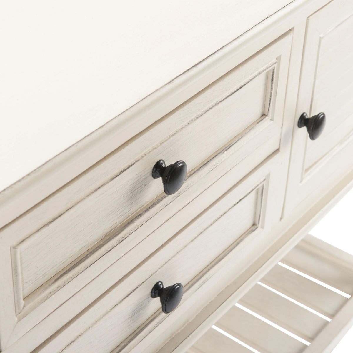 White Wood Console Table with Drawer P73300