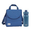 Blue Reusable Lunch Bag and 16 fl oz Stainless Steel Water Bottle Bundle T58733