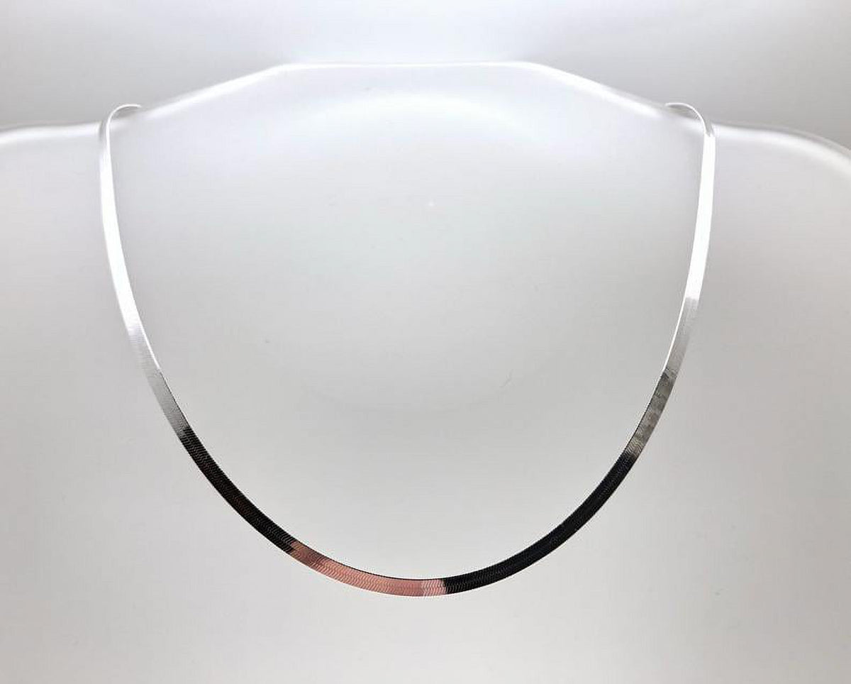 925 Sterling Silver Herringbone Chain Necklace Z60034