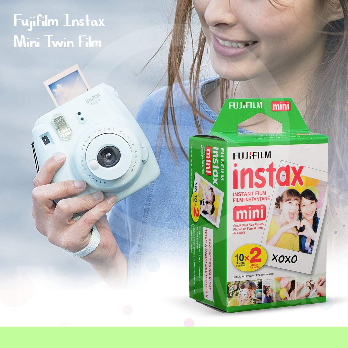 Lilac Purple Instant Film Camera with Twin Film 40 Exposures and Accessory Case A762035