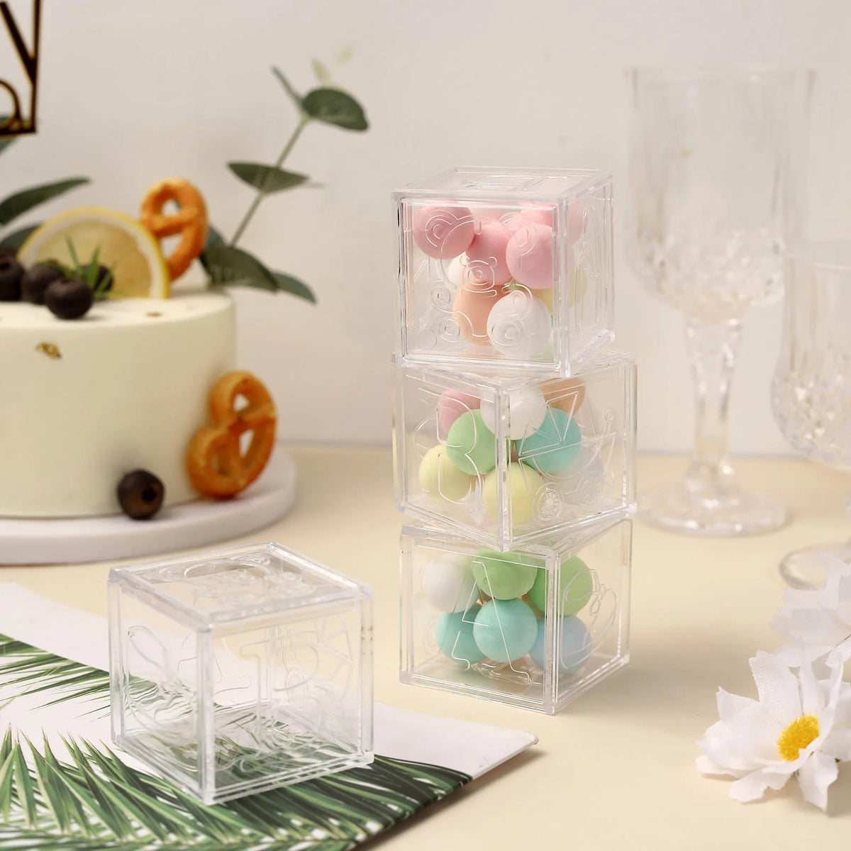 2" Clear Fillable Baby Blocks - 12/pk J2079