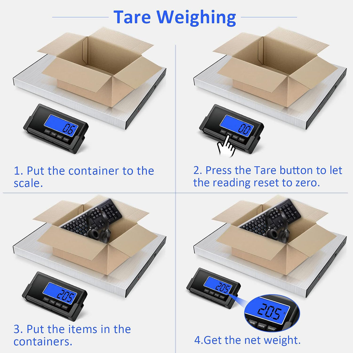 397lb Heavy Duty Postal Scale Stainless Steel with Wireless Displays, Pack of 2 S808904
