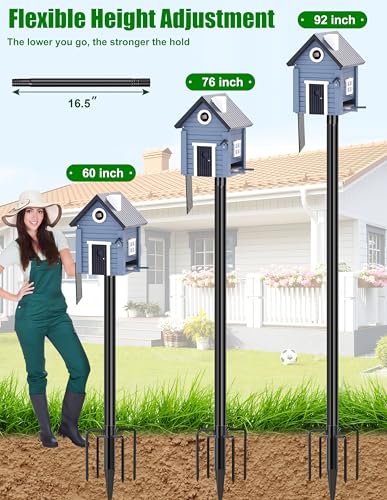 109 Inch Metal Bird Feeder Pole with 5-Prong Base A727