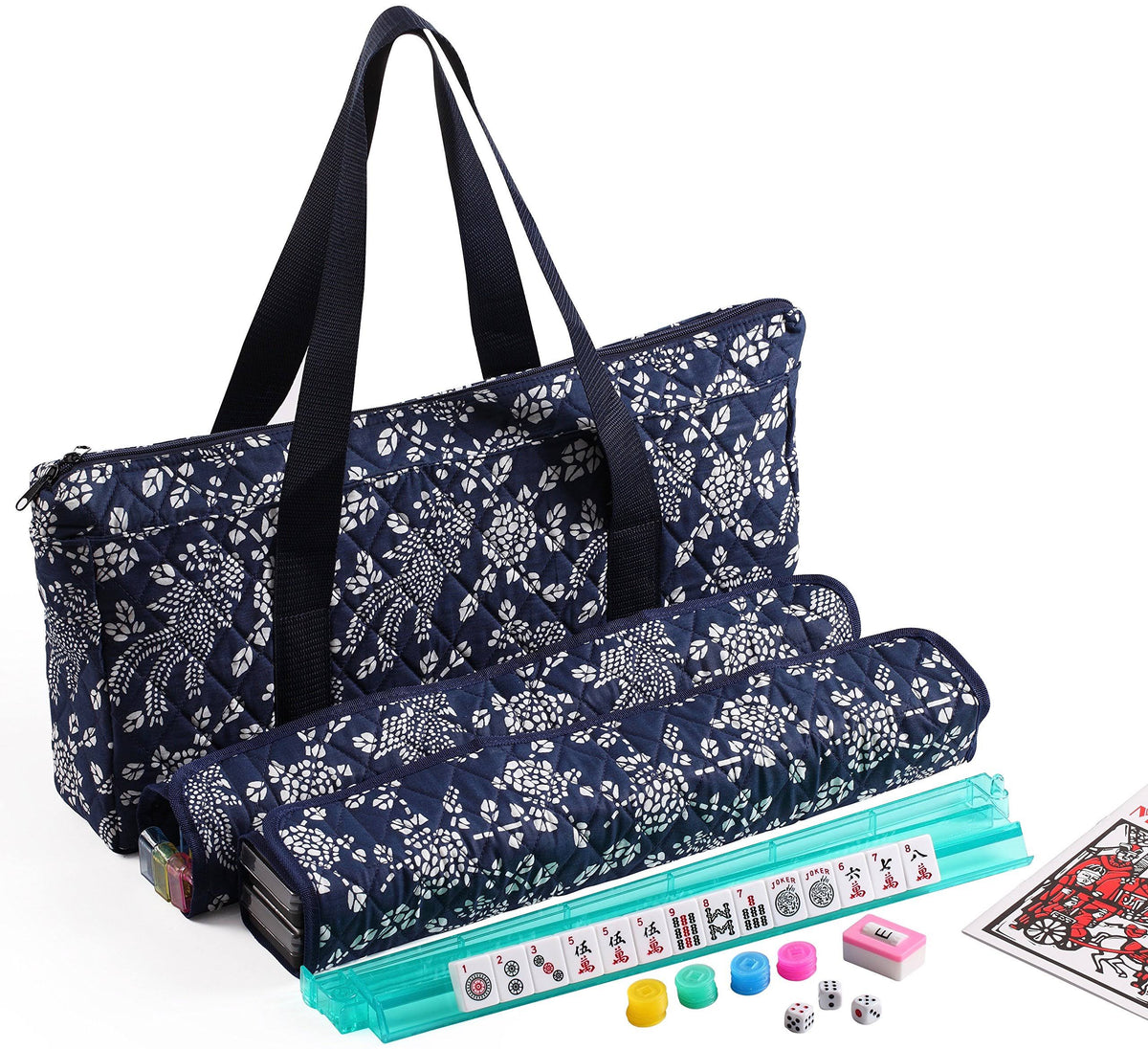 Blue Phoenix 166 Tiles American Mahjong Set with Soft Bag J78821