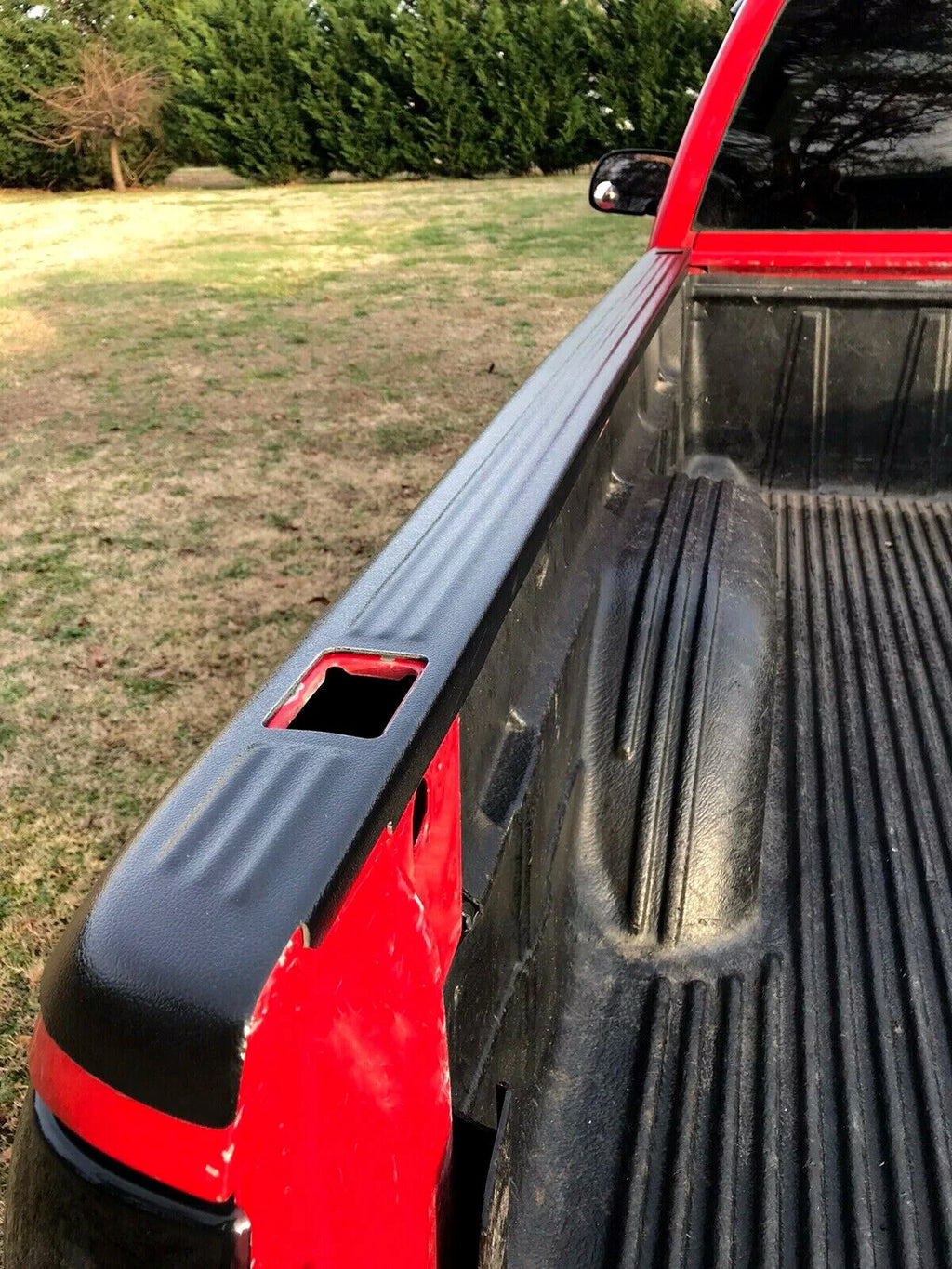 Truck Bed Rail Caps Black Ribbed Finish Set of 2 A880737