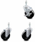 Swivel Caster Set of 4 with 4x22 Wheels and 10mm Stems, 2 with Brake Z651
