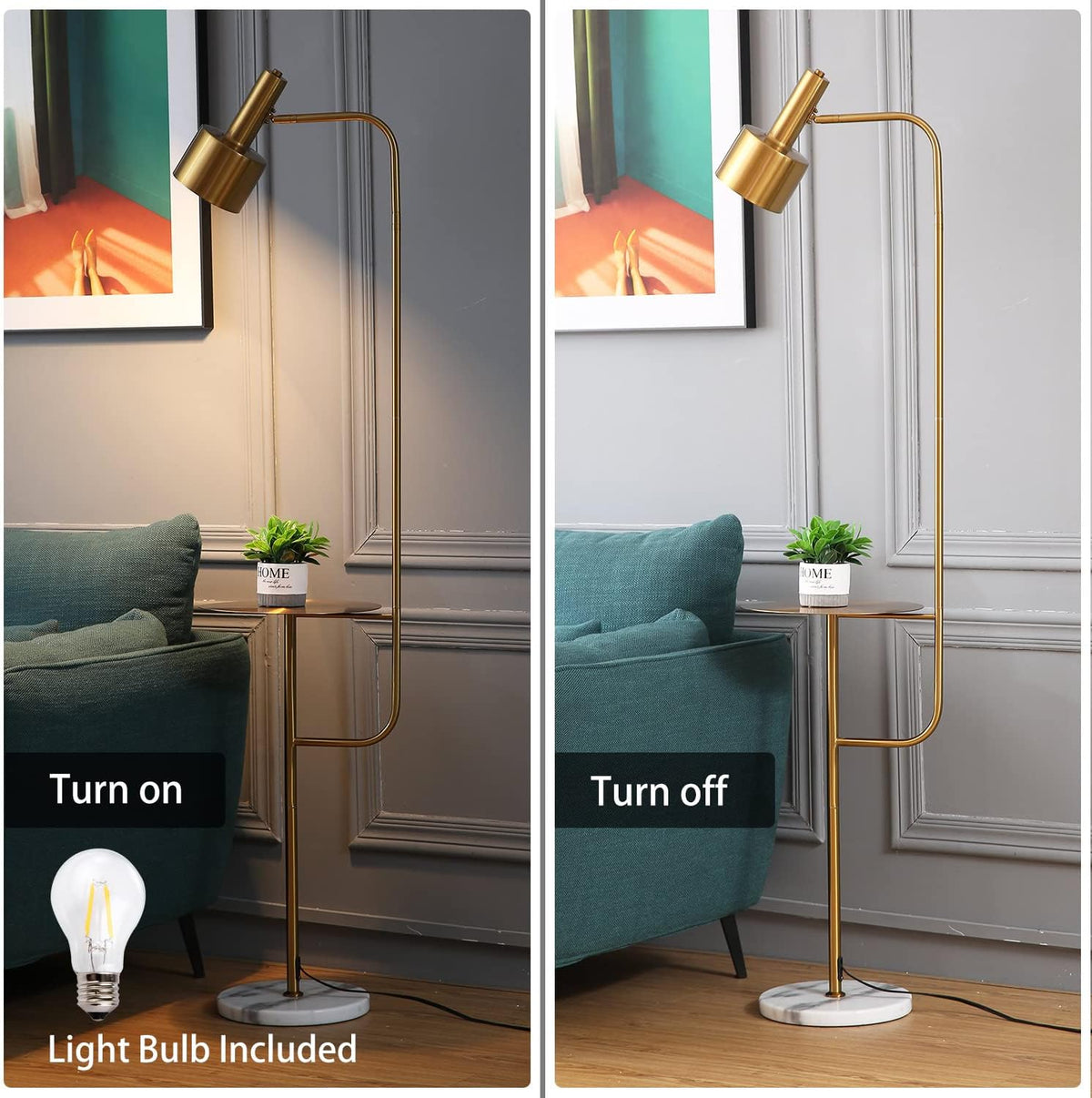 Floor Lamp with Tray and Foot Switch H115739