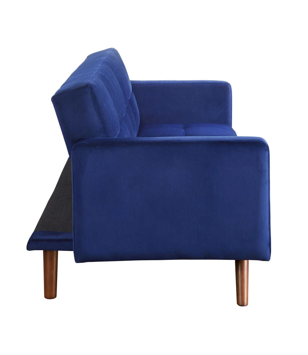 Blue Velvet Adjustable Sofa Y658263