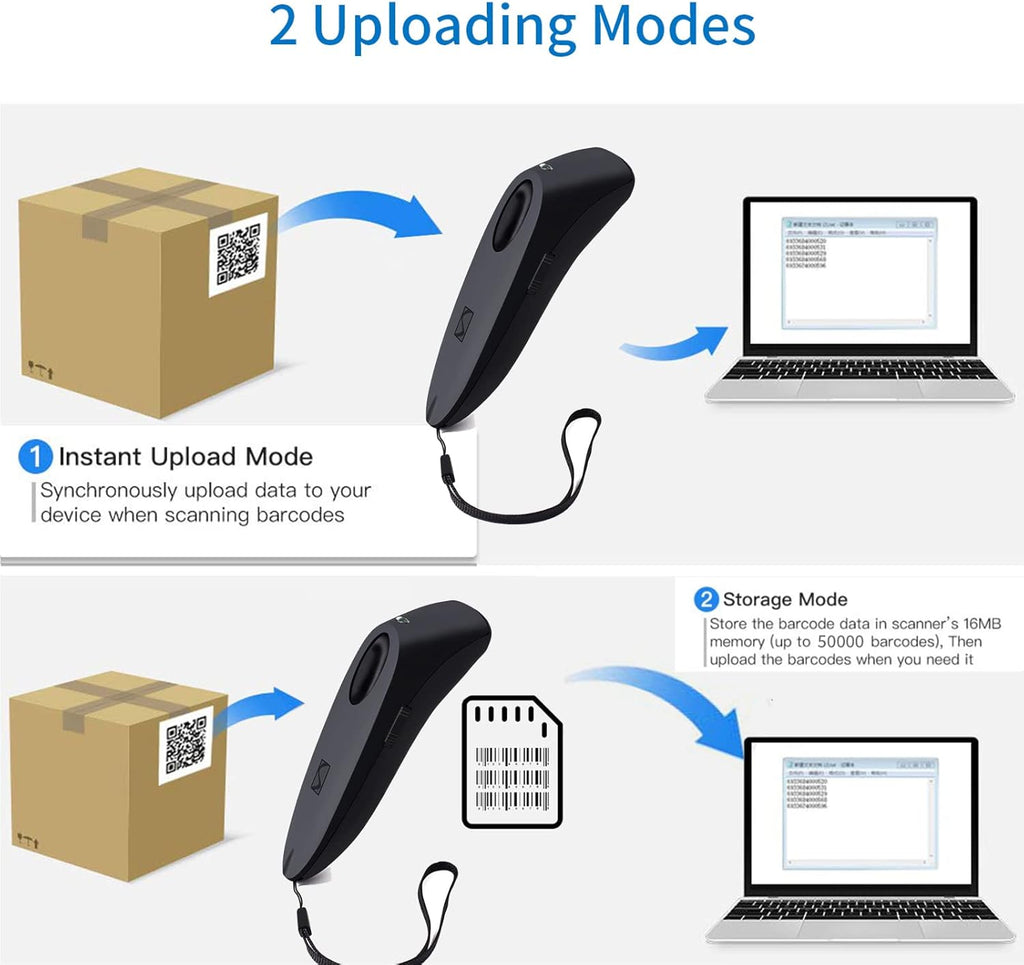 2 Pack Bluetooth Wireless Barcode Scanner H328102