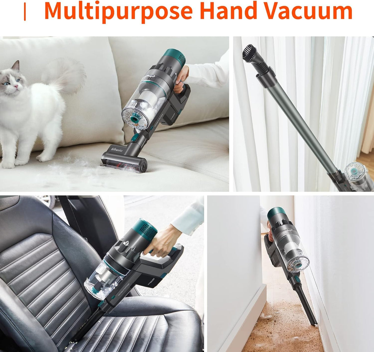 Cordless Vacuum Cleaner, 25KPa Strong Suction, 4 in 1 Stick Vacuum C951325