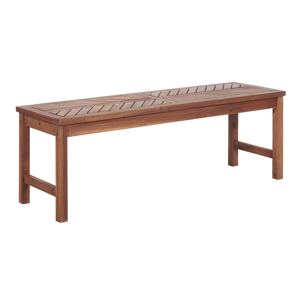 Brown Acacia Wood Bench O716