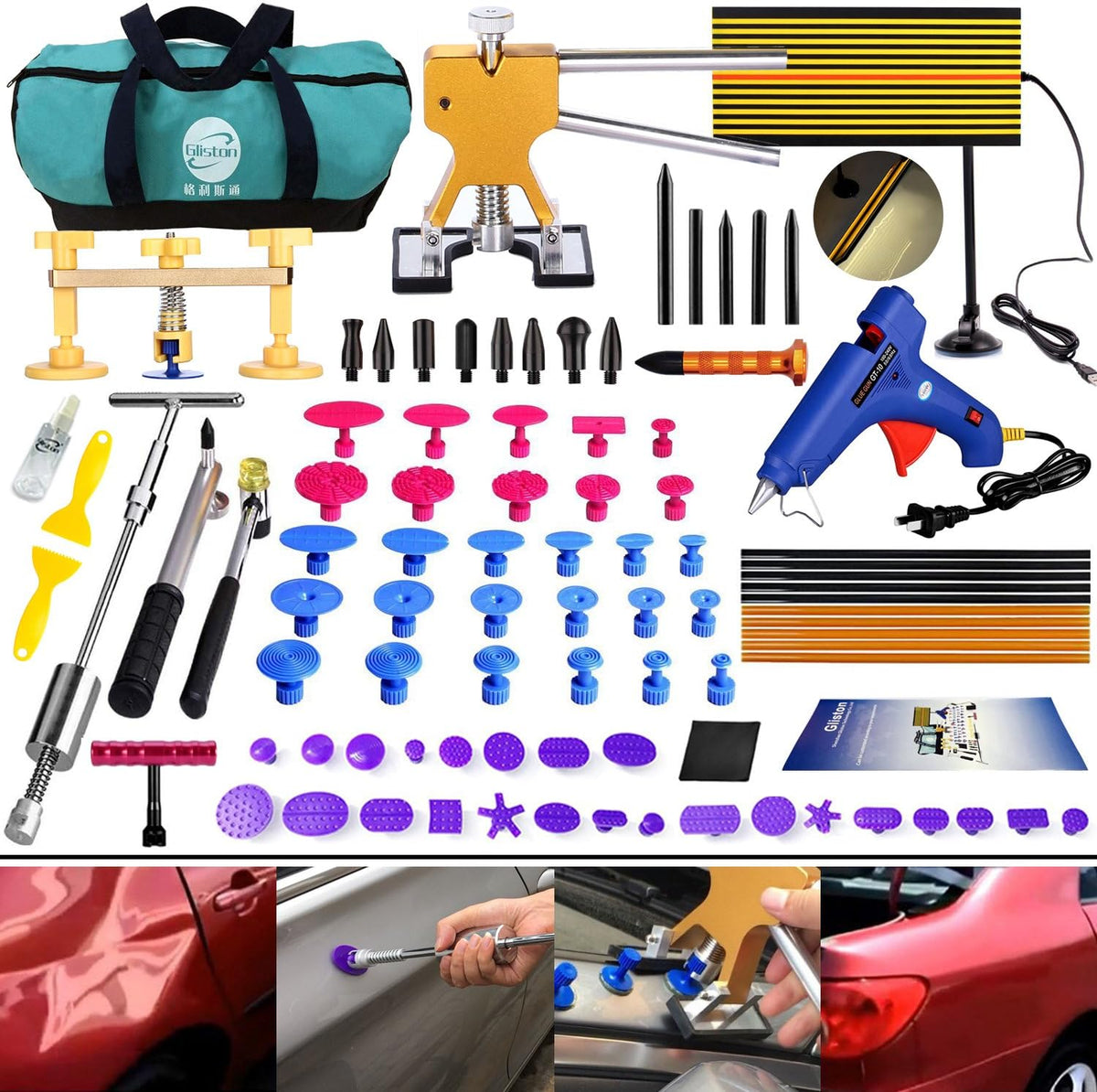 Paintless Dent Repair Kit 89pcs Dent Puller Tools Slide Hammer R101000