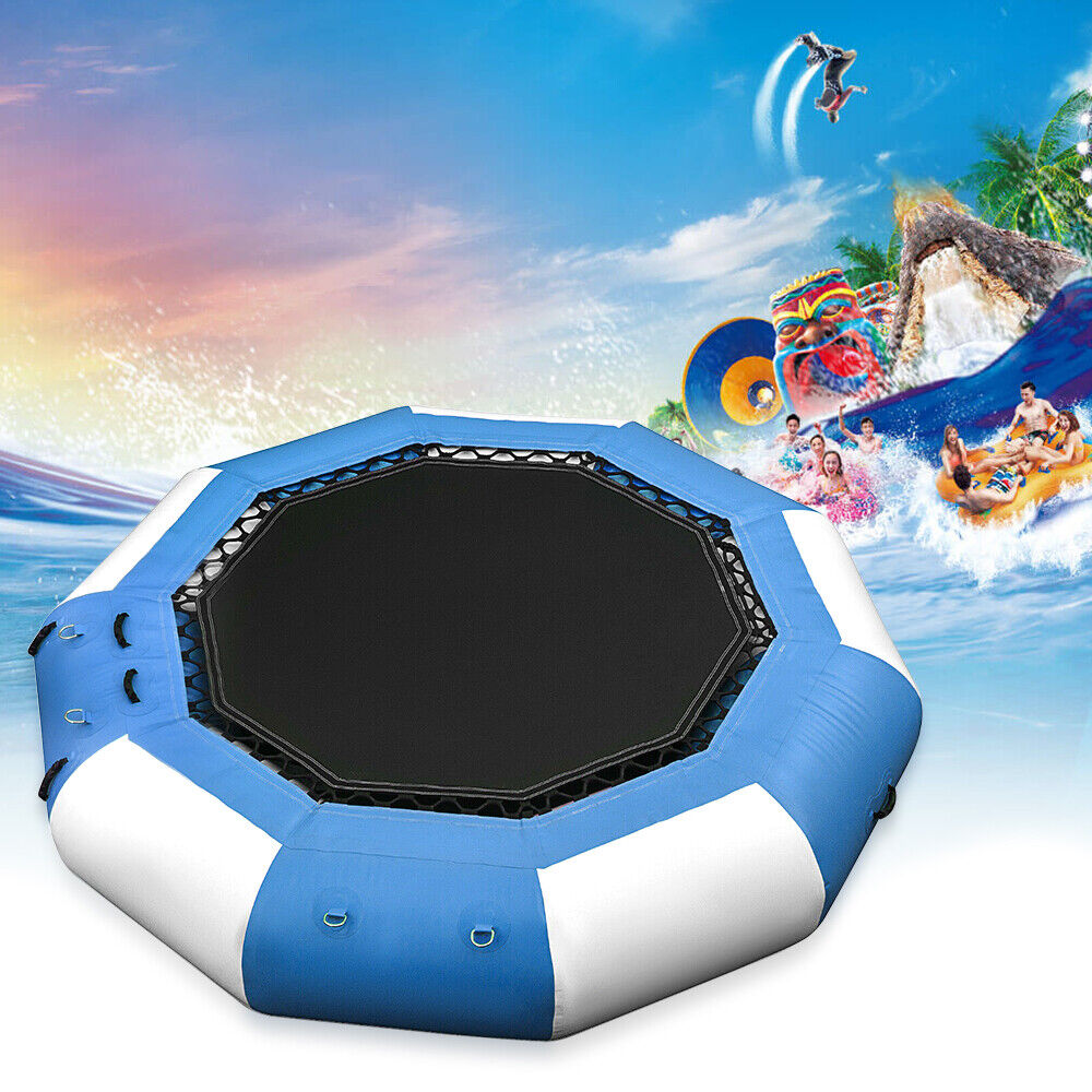 17Ft Inflatable Water Trampoline Bouncer Jump Float Platform 880lb G616897