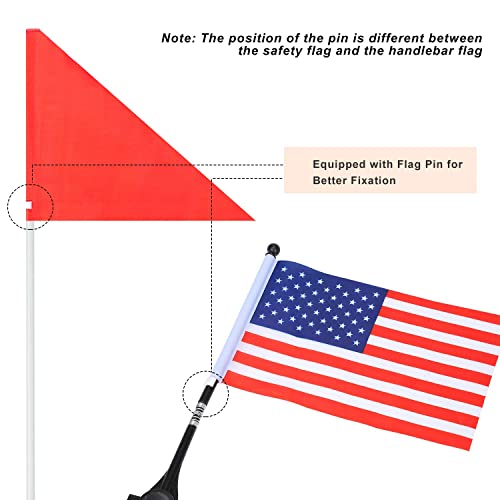 6 Foot Heavy Duty Fiberglass Bike Flag Pole with Tear-Resistant Polyester Flag D743115