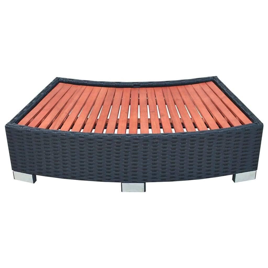 Gray Poly Rattan Spa Step L520646