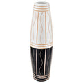 Two-Toned Black and White 14-inch Mango Tree Wood Vase B662