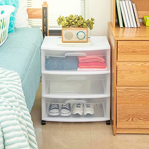 Plastic Storage Drawer Cart with 3 Clear Drawers A485