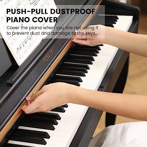 Black 88 Key Weighted Digital Piano with Hammer Action, Dual 25W Speakers, Triple Pedal N397