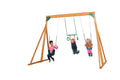 Cedar Swingset with Belt Swings and Trapeze Bar P79109