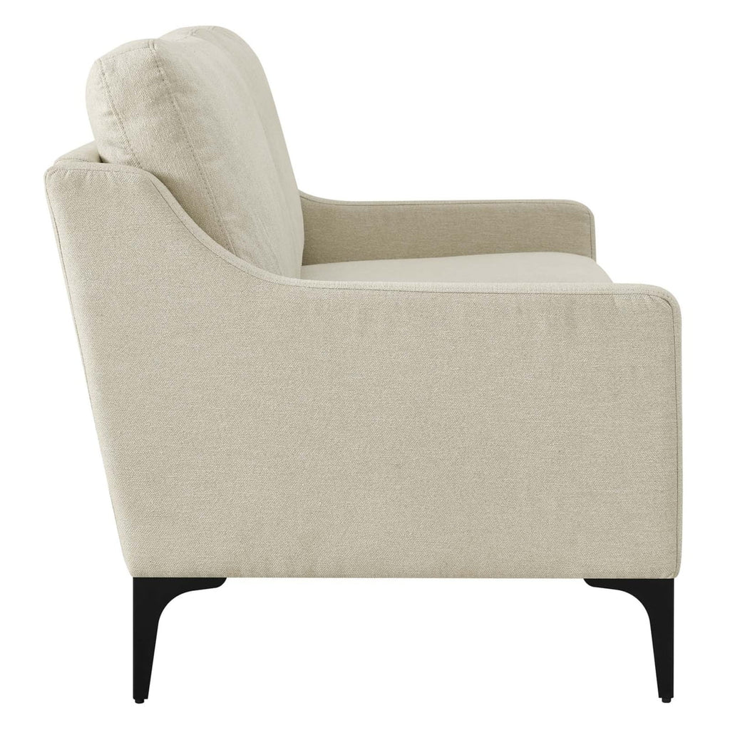 Beige Upholstered Fabric Loveseat V546841